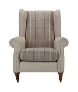 Heart of House Argyll Checked Fabric Chair - Cream.